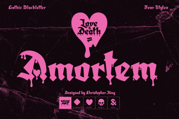 Amortem: A Gothic Blackletter Typeface for Dark Romance