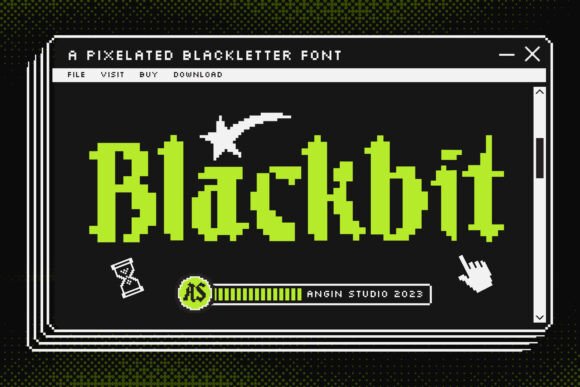 Blackbit: A Retro Pixelated Blackletter Font for Brands