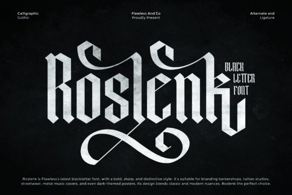 Roslenk: A Bold Blackletter Font for Makers