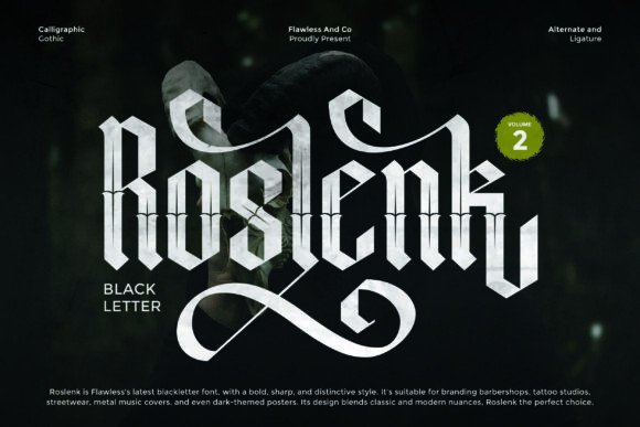 Roslenk Volume 2 Font: A Bold Blackletter Review