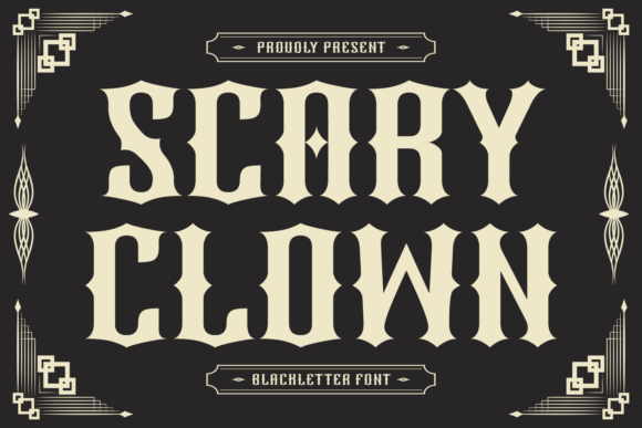 Scary Clown: A Vintage Horror Blackletter Font Review